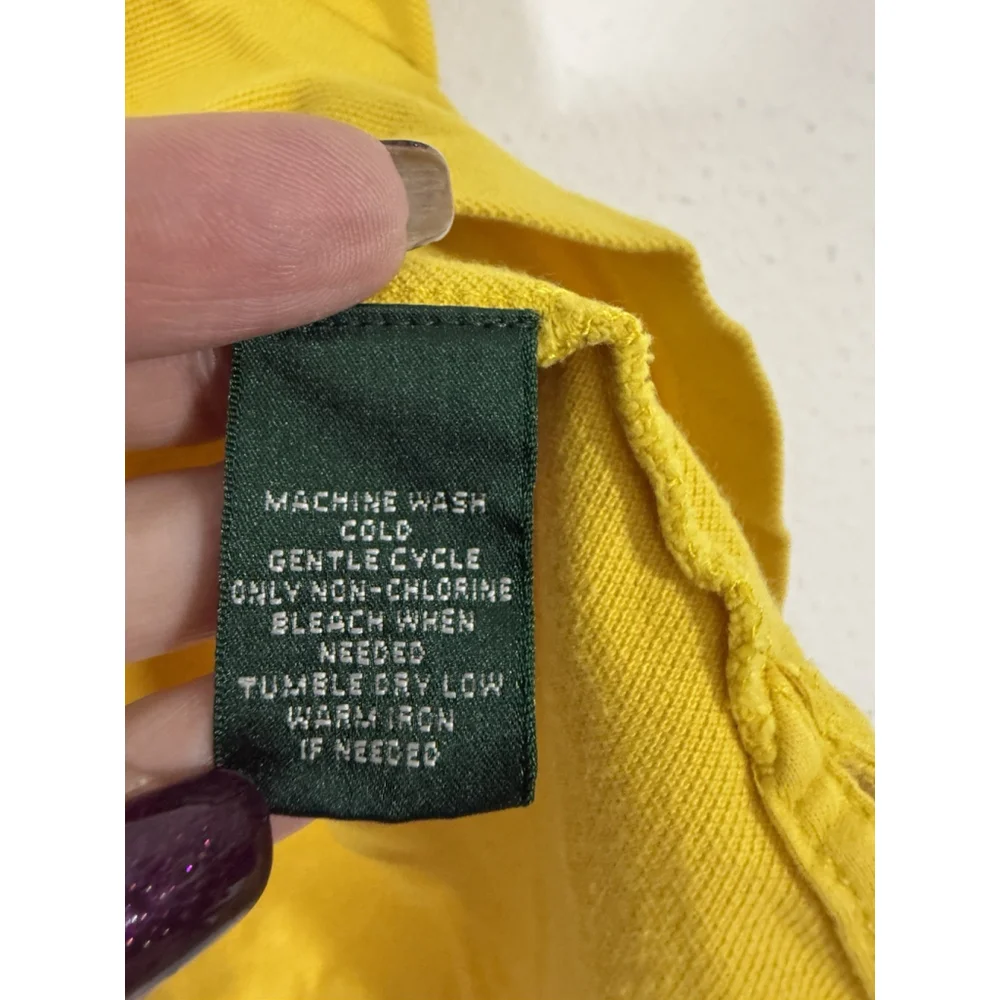 Lauren Ralph Lauren Polo Shirt Boys XS Crest Logo Yellow Preppy Luxury Sporty